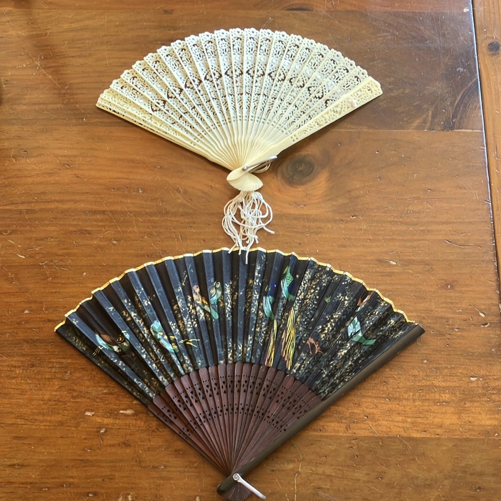 Two VINTAGE Japanese Fans